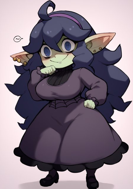 score_9, score_8_up, score_7_up, score_6_up, score_5_up, score_4_up, masterpiece, high quality, BREAK, full body, BREAK,   <lora:Hex_Maniac_Pokemon_Pony:0.79> hex maniac, purple eyes, large breasts, purple hair, pokemon girl, purple dress, pale skin, no pupil, @ @, <lora:GoblinGirl_Concept:1> GobGirl, green skin, short, long ears, large ears, colored skin, monster_girl 1girl, pointy ears, goblin, shortstack, long pointy ears,  earrings, ear piercings,