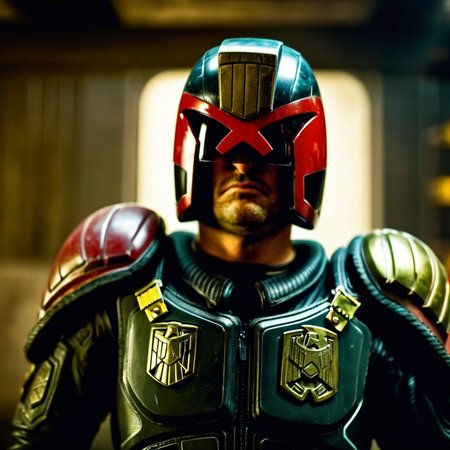 cinematic film still of  <lora:Judge Dredd:1>
Judge Dredd a cartoon character with a gun and a helmet, shallow depth of field, vignette, highly detailed, high budget, bokeh, cinemascope, moody, epic, gorgeous, film grain, grainy