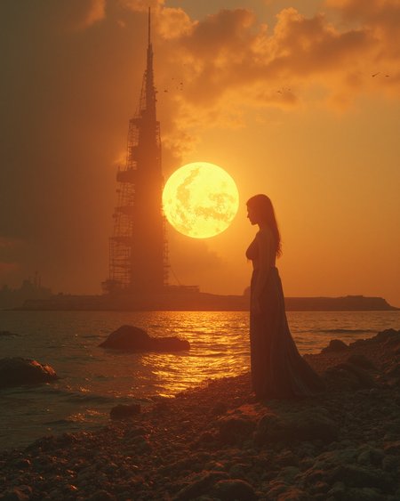 sci-fi art, award winning, ("In the golden silence of dawn, the world awakens, kissed by the soft embrace of sunlight.":1.1), woman and man, it is very Passionate, Barbarella, FOV 90 degrees, Masterpiece, Frightening, Auto-Destructive Art, Gel lighting, Temari, extremely beautiful 18 year old