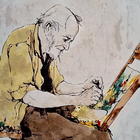 bdufour2 old man artist painter <lora:bdufour2:1>