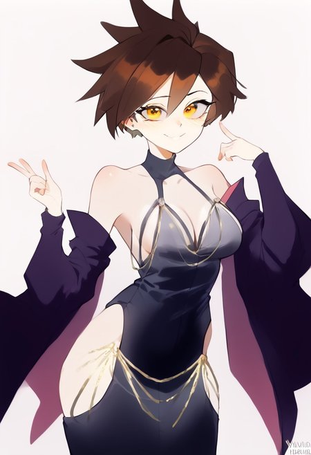 score_9, score_8, score_7_up solo BREAK 
1girl, BREAK medium breasts, seductive look,by yuio, <lora:yuio_style_PONYXL:1>,<lora:Mizah_style:1>,<lora:J.K_Pony_test_v1:1>,
BREAK  Tracer (overwatch),looking at viewer,blush,<lora:Lord_Moku:1>  BREAK modakawa_dress, brown hair