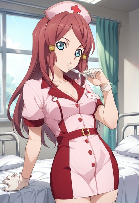 score_9, score_8_up, score_7_up, source_anime, 1girl, BREAK, ROSE (TALES OF ZESTIRIA), nurse, hospital