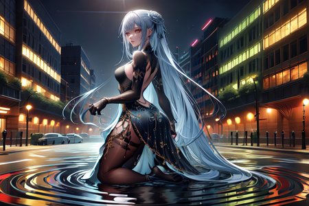 highly insanely detailed, masterpiece, top quality, best quality, highres, 4k, 8k, RAW photo, (very aesthetic, beautiful and aesthetic),  
(code_style,codestyle), 
<lora:CodeStyle (half generic class)_564920:1>, 
(1girl:1.3), 1other, 
street corner,a colorful background,(rainbow background),âââ