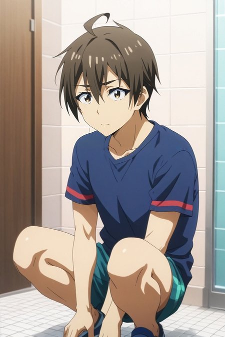 score_9, score_8_up, score_7_up, source_anime, rating_safe, intricate details, , , depth of field, 1boy, solo, male focus, <lora:hideki_nishimura_pony:0.84>, hideki_nishimura, brown hair, brown eyes, short hair, hair between eyes, ahoge, rule of thirds, bathroom, midnight, squatting, sad, , <lora:sdxl_lightning_8step_lora:1>