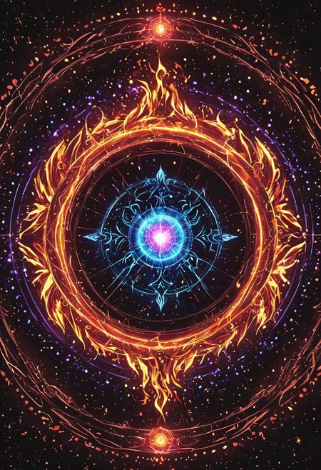 anime artwork <lora:R0k00bstr0ctHD:1>,r0k00bstr0cthd,r0k00bl0ckb0ckgr00ndhd,(shiny, fire, multicolored, black background, glowing, magic circle, aura), . anime style, key visual, vibrant, studio anime,  highly detailed