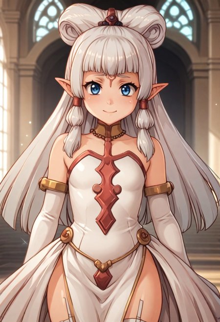 score_9, score_8_up, score_7_up, score_6_up, score_5_up, score_4_up, source_anime, 4K, (8K), best quality, (beautiful), (dynamic lighting), (super detailed skin), sharp focus, (1_girl, solo focus), masterpiece ,absurdres ,detailed face ,beautiful face , paya, elf ears, pointy ears, , high ponytail, 
blush,bride, wedding dress, bridal veil, white dress, tiara, pearl necklace, indoors, church, sunlight, light rays, (light particles), elbow gloves, white gloves, garter straps, white thighhighs, gothic architecture, pillar, arch, smile, closed mouth, blush, sweatdrop, wedding ring, wedding,
 Real light and shadow, anime face, 4k, 8k, wallpaper,epic, detail texture colored inner hair,ear breathing)))),((blue_eyes:1.3))),intricate eyes,beautiful detailed eyes,symmetrical eyes,big eyes:1.5,(((lustrous skin:1.5,bright skin: 1.5,skin ,shiny skin,very shiny skin,shiny body,plastic glitter skin,exaggerated shiny skin,illuminated skin))),(detailed body,(detailed face)),(((intricate outfit,intricate clothes,embroidered outfit,ornate outfit,embroidered clothes,ornate clothes))), (dynamic pose:1.0) (centered,scale to fit dimensions,Rule of thirds), (ultra detailed,extremely detailed),(photorealistic artwork:1.37),(extremely detailed CG unity 8k wallpaper),(((vibrant colors,vibrant theme))),(intricate),, embedding:OverallDetail, embedding:civit_nsfw, 1girl, perfectly flat chest, tiny perky tits