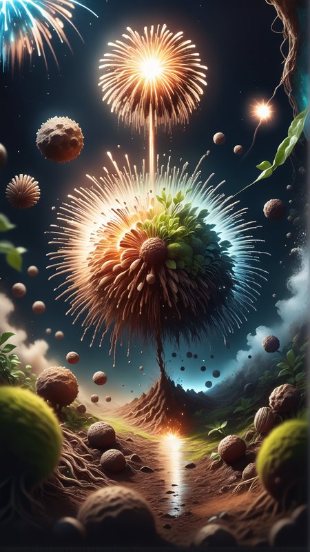 <lora:ElementEarthPDXL:1>ElementEarth score_9, score_8_up, score_7_up, score_6_up, source_anime, Fireworks, colorful explosions, night sky, sparkling, red, blue, green, yellow, orange, purple, silver, gold, smoke trails, bokeh, magical, fantasy, vibrant, vivid, detailed, intricate, illustration, artstation, concept art, dramatic lighting, depth of field, high contrast, vibrant colors, dynamic, energetic, awe-inspiring, captivating, impressive, beautiful, stunning, mesmerizing, digital painting, wide-angle, full frame, high resolution, sharp, clear, detailed, smooth, rendered in unreal engine 5, illustration, wallpaper, splash art, promo art, cinematic, nature, dirt, (earth:0.4), (leaves:0.7)