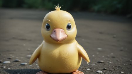 cinematic film still (single:1.6) (realistic:1.1) (psyduck,  Pokemon:1.5) <lora:great_lighting:1>  <lora:Ice:1> . shallow depth of field, vignette, highly detailed, high budget, bokeh, cinemascope, moody, epic, gorgeous, film grain, grainy <lora:3d Pixar style:1> <lora:DetailMaximizer:1> <lora:DrippingCheeseStyle:0.1>