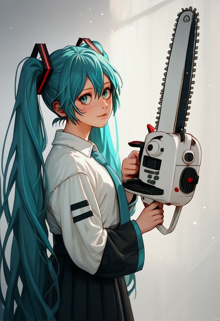 score_9, score_8_up, score_7_up, score_6_up, score_5_up, score_4_up, Hatsune Miku holding a chainsaw