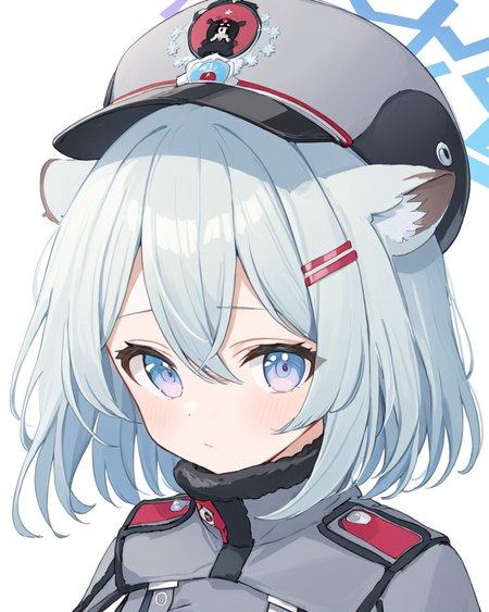 shigure \(blue archive\),1girl, halo, solo, hairclip, white_background, ushanka, grey_jacket, fur_trim, portrait, grey_headwear, simple_background, looking_at_viewer, parted_lips, blush, grey_coat, light_blush, grey_capelet, epaulettes, military
<lora:shigure_(blue_archive)_image979_2023-11-28-000015:1>halo. gorgeous,key visual, vibrant, studio anime,award-winning, professional, highly detailed,high budget, cinemascope