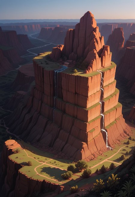 ((landscape)), (no people), score_9, score_8_up, score_7_up, score_6_up, masterpiece, best quality, semi-realistic, (source_cartoon), BREAK.
The desert gorge was a scorching formation of rock, cliffs, and silence—a place where the sun painted everything in stark contrasts of light and shadow, BREAK.
from above, landscape, Arizona, immense canyon, random rocks