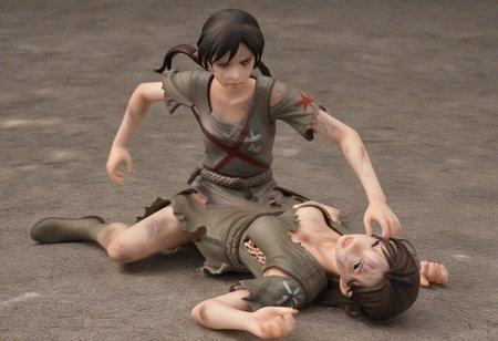 yueliangmen, main battle tank, t90m, fnvlegionslave, torn dress,torn clothes
