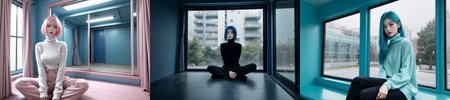 (otherworldly), highly insanely detailed, masterpiece, top quality, best quality, highres, 4k, 8k, RAW photo, (very aesthetic, beautiful and aesthetic), 
1girl, asian female, facing viewer, turtleneck, pants, 
<lora:MM5-v1:0.3>, blue wall, window, sitting, Magic Mirror Car, MM5, indoors, 
1girl, solo, 
(__lazy-wildcards/char/haircolor__),âââ