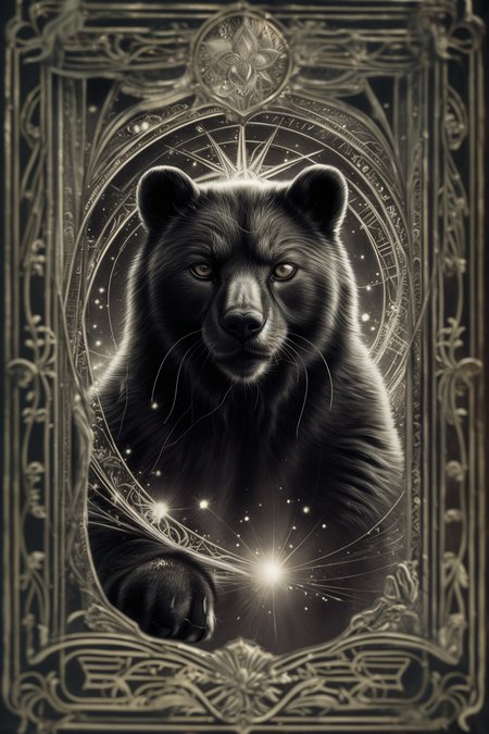 A mysterious tarot card face in the dark night style - tangbohu 21