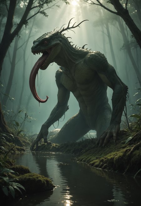 score_9, score_8_up, score_7_up, score_6_up, score_5_up, score_4_up,
rating_safe,
handsome
sea
 1boy,
short,
short antenna
  ,long tongue
  ,
hybrid creature
  ,
misty swamp,
prancing,
dramatic lighting, chiaroscuro,dusk,
detailed realistic photo <lora:zavy-cntrst-sdxl:0.7>