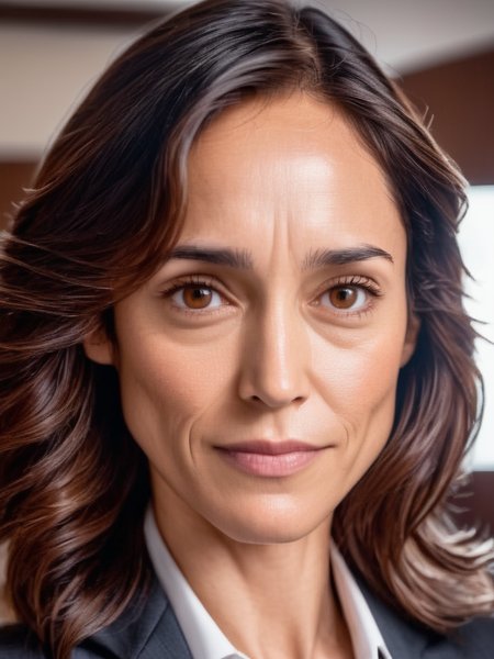 40yo:0.4 woman, detailed skin, pores, brown eyes, perfect full hair,
 wearing a business suit, in a conference room <lora:cynthia-synth-xl-lora-1:0.7>