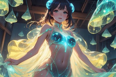 snail girl, slime girl, wet, happy, snail shell, more prism, vibrant color, ,magical girl,underboob, shirt,bioluminescent dress
EasyNegativeV2, BadDream,