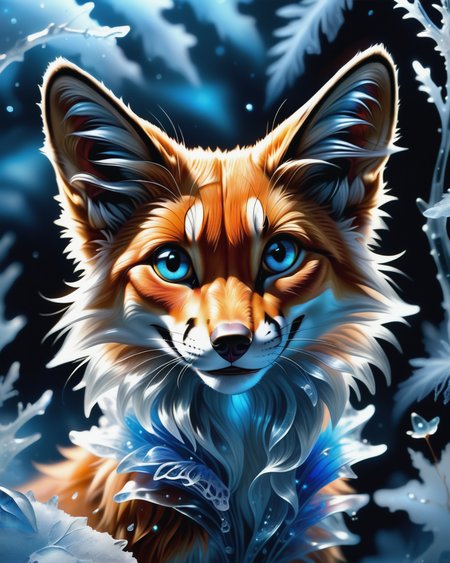 score_9, score_8_up, score_7_up, intricate details, rating_safe,
<lora:BioIceCrystalsPONY:1>, 1boy(made out of Jed-Blmicry, bioluminiscence, translucent,
feral furry, fox,
full body, looking at the viewer, solo, smiling), detailed background, depth of field, subsurface scattering, 
<lora:ral-chrosc-clr:0.3>, ral-chrosc-clr,
<lora:xl_more_art-full_v1:0.3>,
<lora:add-detail-xl:0.3>
