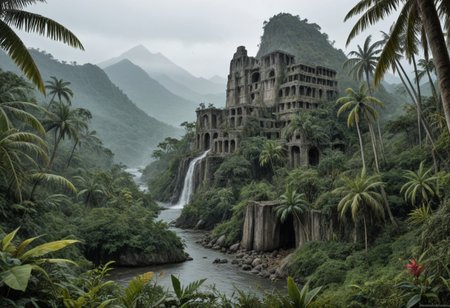 (epic_scale:1.5), jungle_foliage, mountain_peaks, foggy_background,  
ancient_stone_ruins, glowing_water_core, (mystical_essence:1.4),  
vibrant_ecosystem, cinematic_composition, <lora:aquatic_power:0.8>,  
Negative: cartoonish_style, duplicate_elements, unnatural_shadows