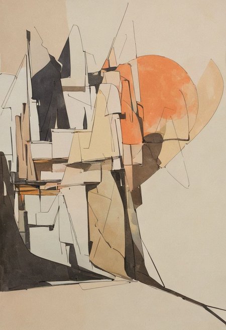 (Silhouette of a house on the cliff beside coast, flat painting background:1.5),
(abstract painting, impressionism, watercolor, oil painting brushstrokes, oil painting texture:1.3),
(brutalist architecture, BRIGHT green AND DARK BROWN color palette, curve LINE, circle, ellipse, core), AK, abstract, deconstruction, geometry, geometric composition,paint painting,harmonious colors, black frame,rectangle, tilt, flat painting, framex, horizontal, Constructivism, Fauvism, LW, Architecture sketch