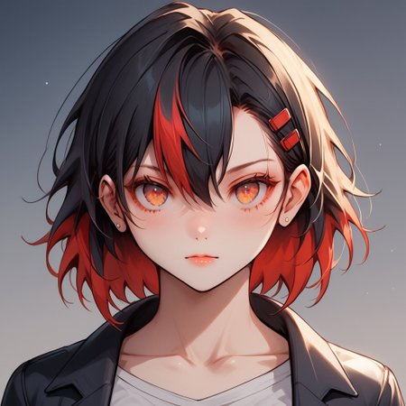 (score_9), (score_8_up), (score_7_up), (score_6_up), (score_5_up), (score_4_up), (Full Body view)+++, HD, Anime, 10k Res, Gritty, noir, source_anime+, Bright, (Perfect Cell Shading), (source_anime)+ (masterpiece)+, best quality, (Expressive eyes, Perfect eyes), (Perfect face)+++, (censor). Generate an image of N﷿X. 1girl, solo, red_eyes, (black hair)++, collarbone, long_hair, small breasts, port town background, long_sleeves, bare_shoulders, bangs, cowboy_shot, closed_mouth, holding, standing, arms_at_side, red inner hair, two-tone_hair, colored_inner_hair, small eyes, detail1eye, nose