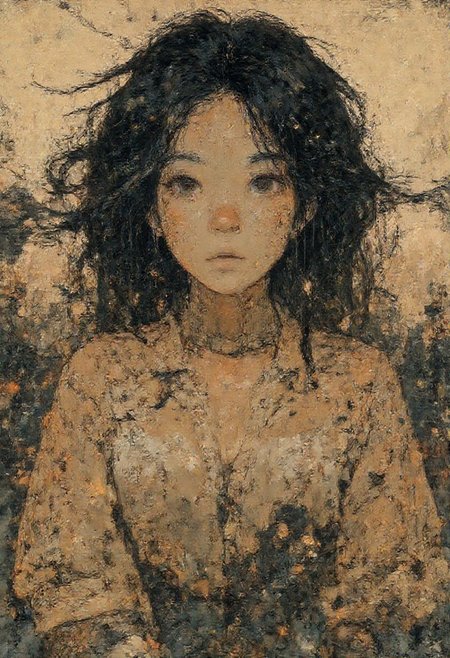 A dramatic  anime-style illustration of  Post-Apocalyptic Survivor's Tale, with gritty textures and dystopian settings. Use bold, jagged lines and a stark color scheme of sand beige and crimson red to convey the harsh, rugged environment. The lighting emphasizes sharp contrasts, with a cold and dramatic atmosphere. The overall composition conveys a sense of isolation and introspection, blending realism with abstract elements.
<lora:Anime v1.3:1.2> <lora:Blue_Future:0.9> <lora:Ethereal_Brush_Anime_v1.0:0.6> <lora:It's a LoRA for portraits, BUT! actually specialized in backgrounds. v1.0:0.2> <lora:Dark_and_sentimental:0.7>