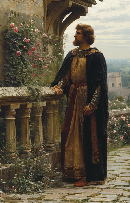 masterpiece,best quality,<lora:tbh201-sdxl:0.9>,illustration,style of Edmund Leighton
 portrait of noble man
