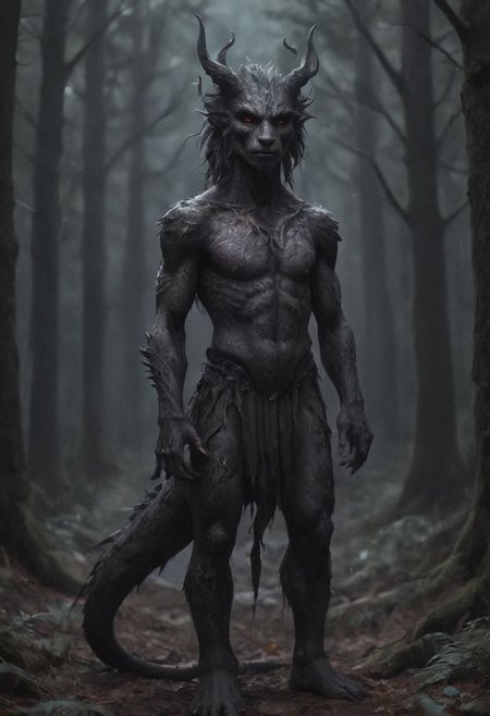 anime artwork human dragon hybrid, human head, dragon scale skin, dragon eyes, male focus, full body, standing, grimdark, creepy tale:1.15, dark forest background, rim lighting, style of Anato Finnstark, by alena aenami, <lora:RM_Niji_v1.0_bf16:0.8> . anime style, key visual, vibrant, studio anime,  highly detailed