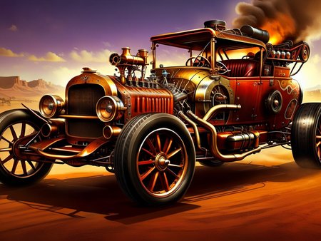 <lora:CulturePunkAI_3:.9> CattlePunkAI   race car  Highly detailed, amazing, Impressive lighting, vibrant colors, Ultra Realistic, High quality, Highly detailed, trending on artstation, intricate detailed background