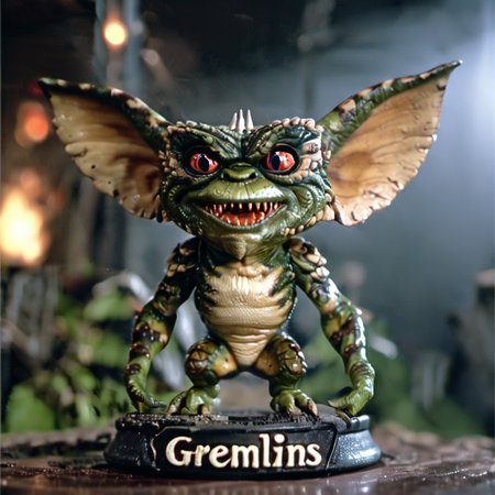 <lora:Cute_Collectible:1>,("Gremlins" written:1.1),35mm photograph,film,bokeh,professional,4k,highly detailed,<lora:JDGremlin_JuggernautXL_8_v1:1>, JDGremlin creature,