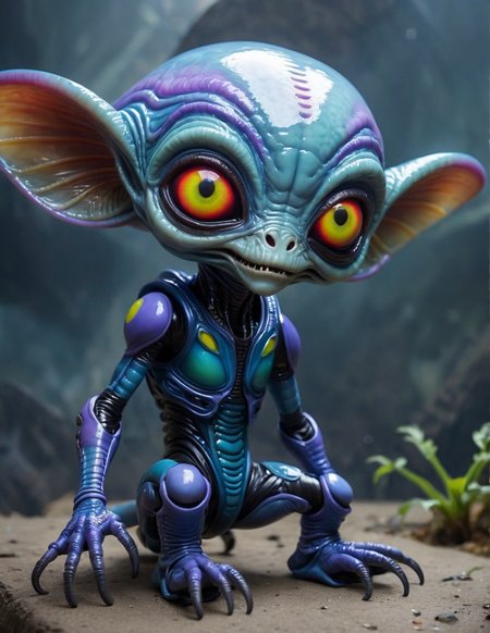 Denim blue painting alien species  <lora:alien-species:.85>