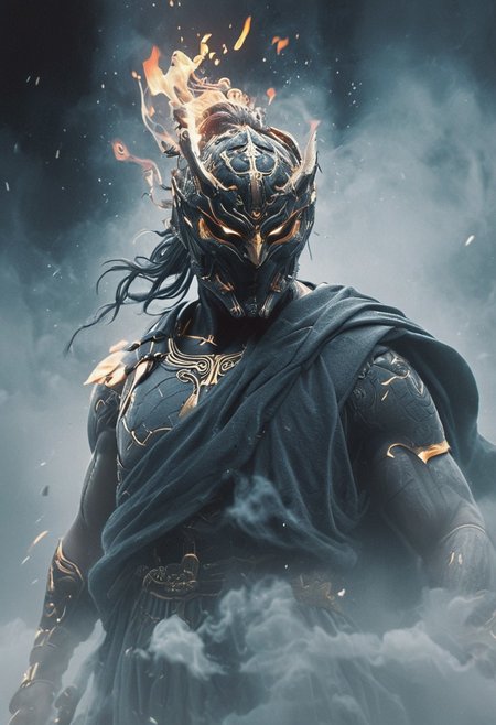 Zeus the ancient Greek God, mystical, and high-resolution image. The image should feature rich colors and high contrast, focusing on the best quality, official art, and a beautiful and aesthetic appearance. Include fractal art elements and a colorful background with a splash of color. Use a movie perspective and an advertising style, similar to a magazine cover. He is wearing ancient greek clothes and armor. Emphasize an ancient Greece theme with a black and white background