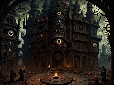 <lora:HorrorAI:.8> ManyEyedHorrorAI  sorcerer , Highly detailed, horror setting, intricate detailed background