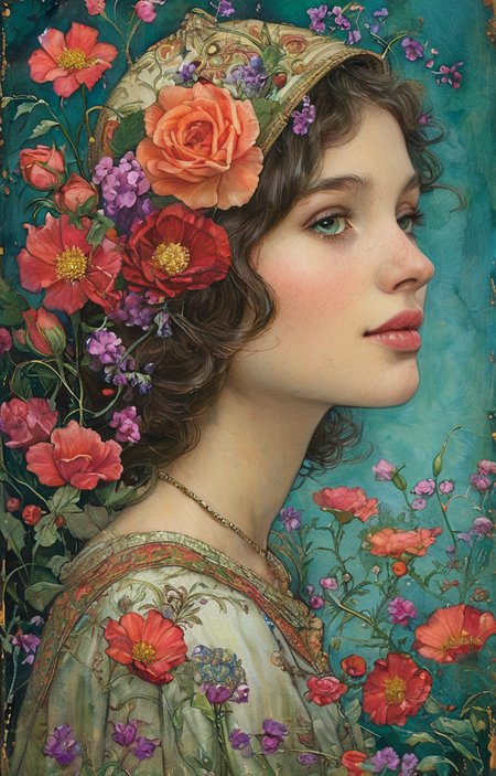 masterpiece,best quality,<lora:tbh144-sdxl:0.7>,patten,computer,flowers,illustration