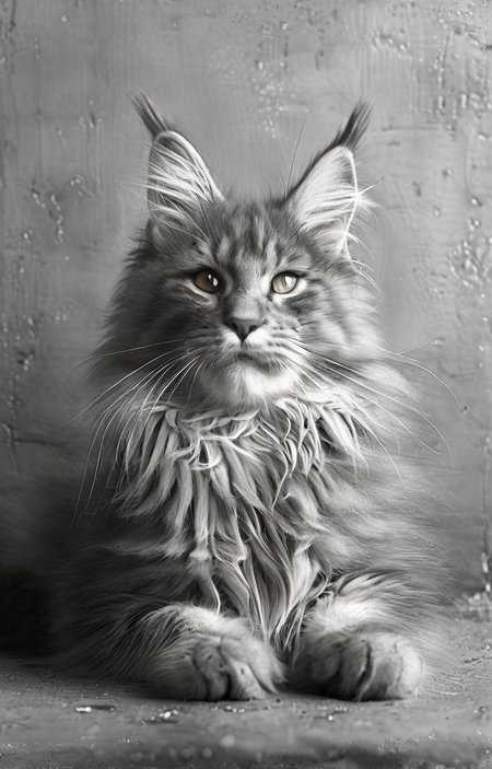masterpiece,best quality,<lora:tbh155-sdxl:1>,illustration,style of Guido Argentini, cute Mainecoon cat