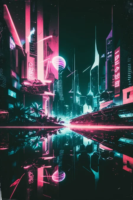 Futuristic city with neon lights 
,  <lora:CBS_novuschroma37 style_b:1> novuschroma37 style, style of experimental photography, double exposure