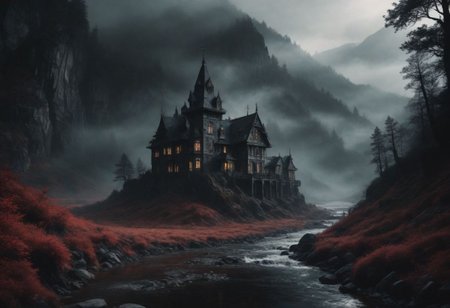 masterpiece, 8k, detailed, sharp focus, high dynamic range,
EdobHorrorLandscape A haunting house in a valley with a river flowing nearby.
High contrast, vivid deep blacks, crystal clear, atmospheric, moody, misty.
<lora:The_Dark_Side_of_the_Earth:0.8>