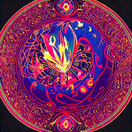score_9, score_8_up, score_7_up, colored Mandala style, medium stylized pattern, (deep_purple base, black, red, and gold details), (glowing_golden_elements:1.2), Seviper, serpentine, vertical_figure_eight_pattern, intricate_design, symmetrical, traditional_mandala, luminous, mystical, highly_detailed, geometric_patterns, harmonious_composition, masterpiece, balanced,  artistic, reverence, best quality, absurdres, highly detailed,
