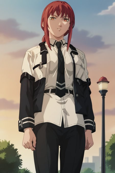 <lora:Bible_Black_Artstyle:1> bible black, artstyle, anime screencap, original artstyle,    <lora:mak1ma0XL_Pony_v1:1> 1girl, mak1ma0, red hair, long hair, ringed eyes, blackjacket,white collared shirt,black necktie,black pants
Ð ÑÐ±Ð°ÑÐºÐ°: white collared shirt,black necktie, Score_9, Score_8_up, Score_7_up, Score_6_up, Score_5_up, Score_4_up, BREAK,1girl in full growth, best quality, masterpiece, ultra-detailed, high quality,good quality,1 girl,(master piece,high resolution, ultra detailed,8K,16K),look at viewer