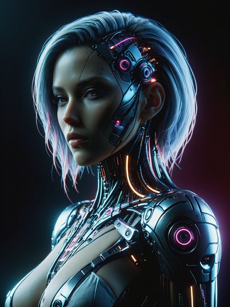 woman mad-cbrbdy, cyberpunk, <lora:Neon_Cyberpunk_Cyberbody_v2_SDXL:0.8>, raw photo, film grain, Fujifilm XT3, (photorealistic, realistic:1.2), deep shadow,  8k, uhd, dslr, ultra high res