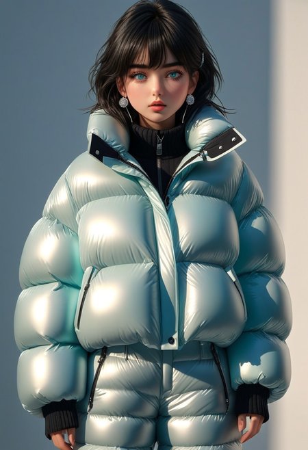 ((((down padded coat)))), ((((puffer pants)))), ((((full body, standing)))), ((((very warm)))), ((((hot)))), indoors, ((((sweating profusely)))), ((((sweat)))), ((((sweatdrop)))) masterpiece, best quality, (((masterpiece, illustration))), (super_detailed, 8k wallpaper, hyper_detailed, ultra_detailed, beautiful_and_delicate, intricate details), (girl, solo,small_girl, small_face), (medium_black_hair, bangs pinned back , single_side_earring) , (disheveled_hair, beautiful_detailed_hands ) , (beautiful_detailed_aqua_eyes), (deepen contour, depth of field, chromatic_aberration, dynamic_light, dynamic_shadow, perfect lumination), padded cuffs, padded collar, Thick padded cuffs, Thick padded collar, <lora:Collar-SDXL:0.6>, <lora:Cuffs-SDXL:0.6>, <lora:Puffer_Jacket_and_Down_Jacket_-_Extra_Puffy_Jackets:0.4>, <lora:snowpants_v1:0.4>, <lora:detailed_notrigger:1>