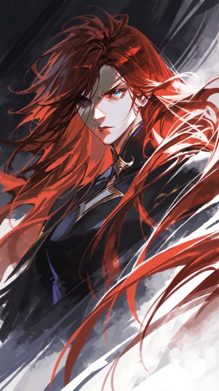 masterpiece, newest,absurdres,incredibly absurdres, best quality, amazing quality, very aesthetic, painterly, watercolor effect,
1 girl, flowing hair, determined, blue eyes, red hair,
 <lora:Face_Enhancer_Illustrious:0.8>   <lora:[Cygames Mobage (Hideo Minaba Yuya Nagai Ryoji Ohara)] Granblue Fantasy Art Style Illustrious_1656091:1> granbluefantasysyleil