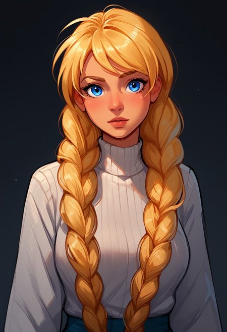 score_9, score_8_up, score_7_up, slavya, blonde hair, very long hair, long hair, twin braids, blue eyes, in full growth