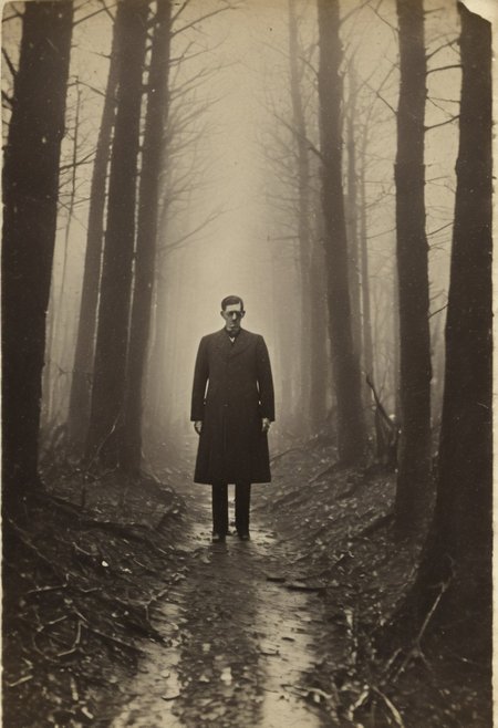 antique photo, eerie atmosphere, creepy, descent into madness, lovecraft horror
