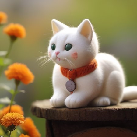 A cat<lora:[XL]Felt_Craft:1>