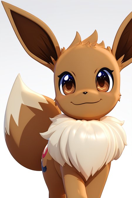 score_9, score_8_up, score_8,  ,,, , ,,,  zzEV, smile, simple background, white background, brown eyes, closed mouth, standing, full body, gradient, gradient background, :3, happy, smug,   <lora:EeveePokedexPDXL:1.0>,  ,,,, BREAK, smile, closed mouth, looking at viewer, cowboy shot,  ,,, embedding:zPDXL, Expressiveh, ,,, <lora:MantisStyle_PDXL_v2:0.8>, <lora:SDXLFaeTastic2400:0.5>, <lora:Expressive_H-000001:0.4>,