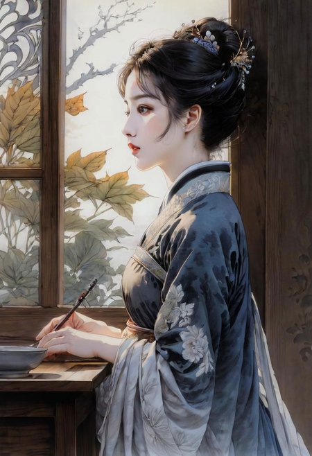 masterpiece, best quality, 8k, HDR, RGB, oil paints, watercolor, ink,
Minimalist ink painting, ghost of a woman at a window, inspired by the approaches of artists such as Takato Yamamoto and Jean-Baptiste Monge, refined contours emphasized by intricate line drawings, with white highlights delicately blending with a harmonious palette of sensual shades, as if encapsulating the figure with hair . rustling in the wind, a clear homage to Tomer Hanukkah's ukiyo-e style, expressive elements that take inspiration from formal art, subtly touching on darker shades.
Bastien Lecouf-Degarme, Carn Griffiths, E. Abramzon, Raphael, Caravaggio,