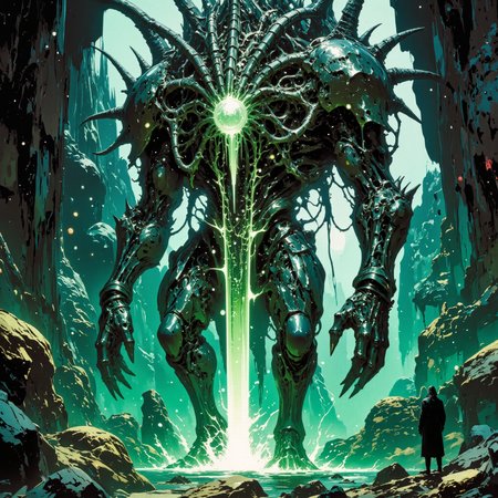 strange and otherworldly scenery on a distant planet, very aesthetic, extremely detailed background, masterwork, perfect proportions, golden ratio, extremely detailed, famous artwork inspired by carl frank and brian froud and dan frazier, cinematic film still, behold the magnificent "friendly spitboggler", a considerable and exceptional species shown here with its bioluminescent hobblegrompf gracefully striding on his enormous legs through his habitat on planet "gazorpazorp viii", its every briscmeggling graceful move casting waves of wonder, in its natural environment consisting of smackwinkeling islands and sparkling ramfumbled waterfalls, aidmaimageupgrader, amanoer, mi2655, an1mel1nes, <lora:image_upgrader-v0.3-flux-by_aidma:0.44> <lora:style-yoshitaka_amano-elden_ring-flux-by_alicient:0.4> <lora:style-retro_anime-flux-by_lizardman245:0.6> <lora:style-ethereal_dark-midjourney-flux-by_gedogfx:0.32> <lora:style-mythic_fantasy-anime_lines-flux-by_velvets:0.52>