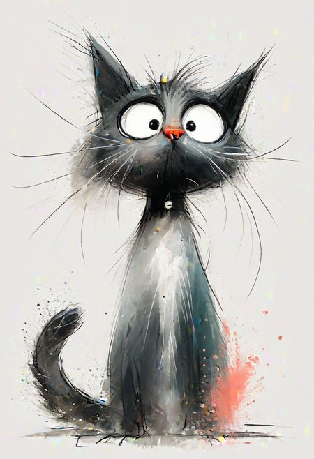 impactful color paint of cute drawing of a Cat in a garden    <lora:Cute_Drawing:0.8>,    highly detailed,  8k,   sharp,  professional, clear,   high contrast, crystal clear