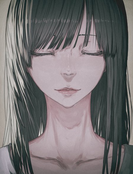 1girl, solo, facing viewer, portrait, upper body,
masterpiece, best quality, amazing quality, very aesthetic, 
(lips, nose:1.2),
(by sawarakajin:1.25),